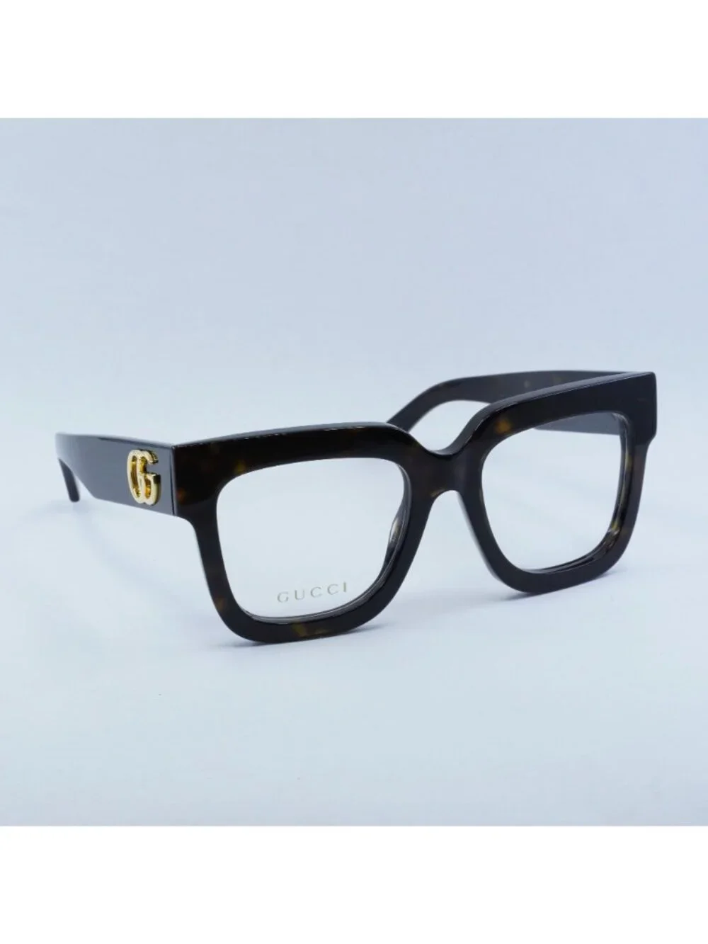Gucci GG1549O 002 Eyeglasses Havana 52mm Square Frame